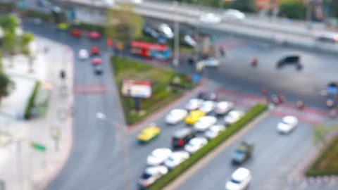 Timelapse of traffic jam at intersection in Bangkok Stock Footage 121676718