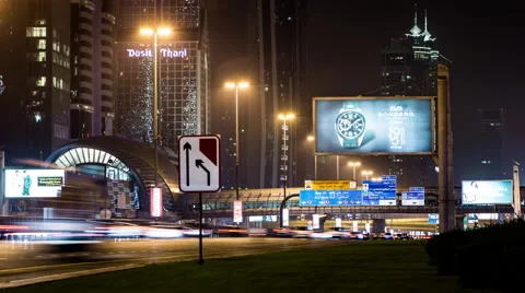 Timelapse Of Traffic Jam On The Sheikh Zayed Road Stock Footage 65926248