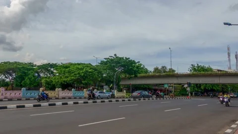 Timelapse Traffic light Jakarta Video stock 146364104