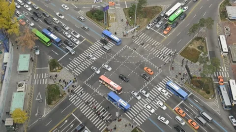 Timelapse Traffic Motion Concept, Seoul Korea Stock Footage 44446753