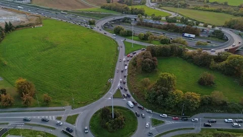 Timelapse Of Traffic Moving Around Roundabout Stock Footage 319171268