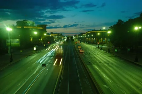 Timelapse of traffic in the night city Video stock 201161458