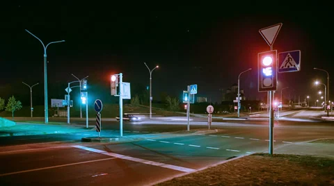 Timelapse of traffic at night Stock Footage 38420515