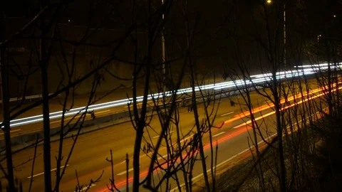 Timelapse of traffic at night 動画素材 77970976