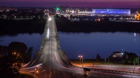 Timelapse traffic at night Stock Footage 169029510