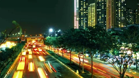 Timelapse Traffic at night in Ho Chi Minh City Vídeo Stock 101267961