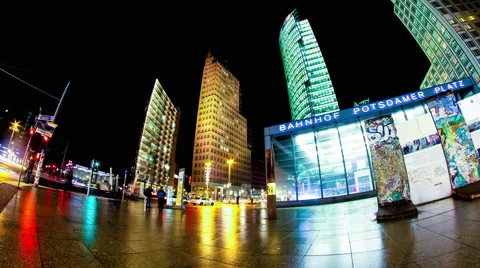 Timelapse of Traffic pass by on the Potsdamer Platz in Berlin Stock Footage 47144634