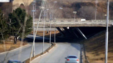 Timelapse trails in a small town, daytime scene. city Stock Footage 102111816