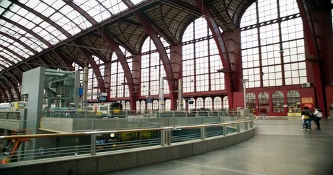 Timelapse in train station Stock Footage 105306443