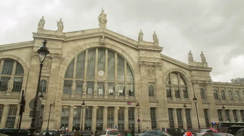 Timelapse of the train station Gare du nord in 4K Ultra high definition Stock Footage 43482195