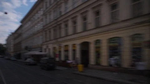 Timelapse of Tram 23 from Ujezd to Hellichova, Prague Stock Footage 93375609