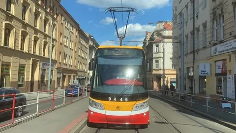 Timelapse from Tram in Prague Video stock 221553171