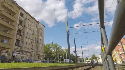 TimeLapse Tram Station 01 - With movement Zoom Out Stock Footage 77779314
