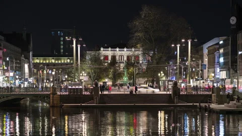 Timelapse of trams and buses in City of Gothenburg. 4K. 25p Vídeo Stock 148578726