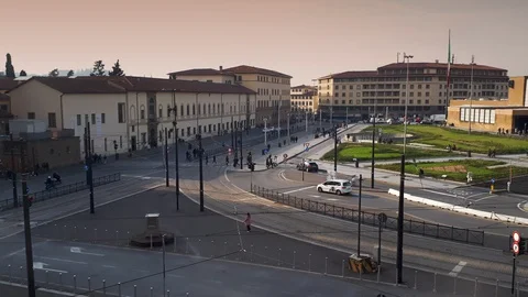 Timelapse Tramway and Traffic in Florence 2020 Video stock 127591858