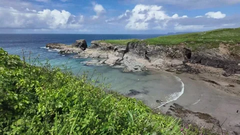 Timelapse Tranquility: The Ever-Changing Sea at a Coastal Cove Stock Footage 276330770