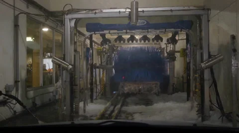 Timelapse trip through carwash Stock Footage 33073837