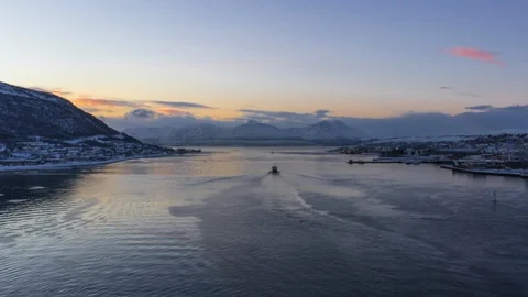 Timelapse from Tromsø bridge (Tromsøbrua) Stock Footage 111168123