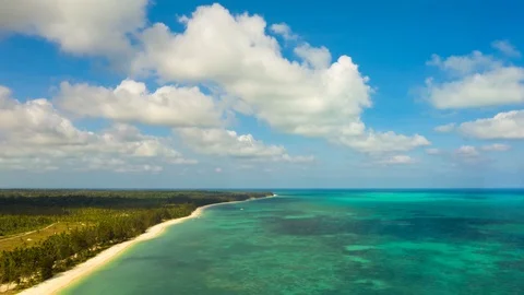 Timelapse: Tropical island with sandy beach. Balabac, Palawan, Philippines. Stock Footage 114481589