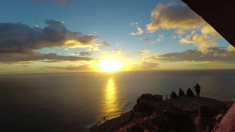 TIMELAPSE: Tropical Ocean Sunset with Sun, Clouds and Blue Sky 스톡 동영상 81431822