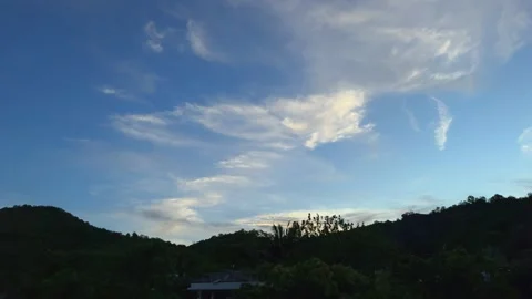 Timelapse Tropical Sky Dusk to Dark Hua Hin  Thailand 4K Cinematic Stock Footage 335699341