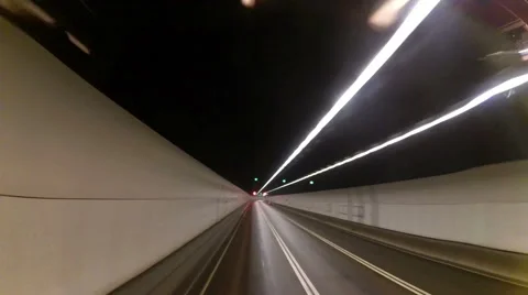 Timelapse tunnel road in Hong-Kong city with little traffic Stock Footage