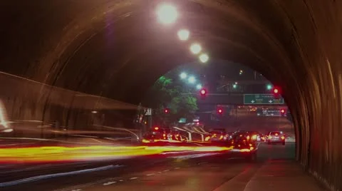 Timelapse tunnel traffic Stock Footage 11549857