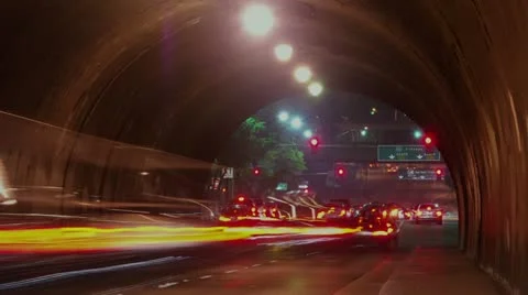 Timelapse tunnel traffic Vídeo Stock 11549873