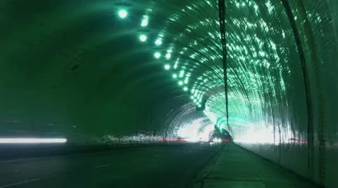 Timelapse tunnel traffic Видео 11602823