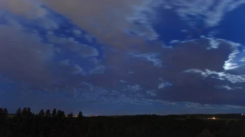 Timelapse of Turbulent clouds at Night. Stock Footage 54713188
