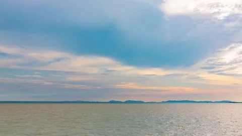 Timelapse twilight sky color changing at sea Stock Footage 80866877