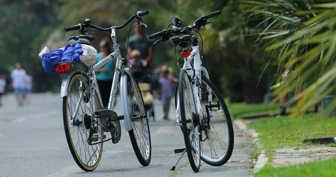 Timelapse Of Two Bicycles On A Bike Path In Sanremo Italy Video stock 91097774