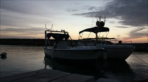Timelapse of two docked boats Stock Footage 13126813