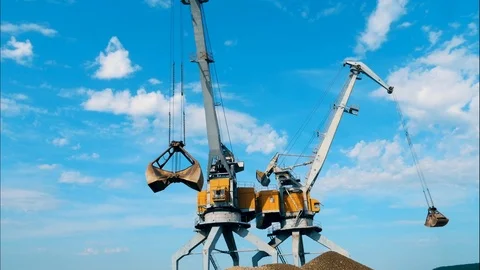 Timelapse of two loading machines at work Stock Footage 119005713