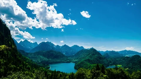 Timelapse: Two mountain lakes in the Alps Stock Footage 77627901