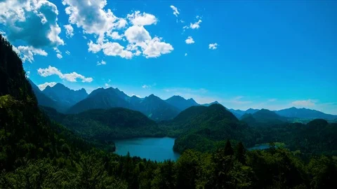 Timelapse: Two mountain lakes in the Alps Stock Footage 77629078