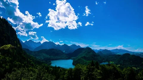 Timelapse: Two mountain lakes in the Alps Stock Footage 77645948