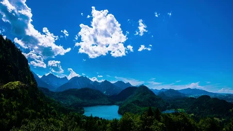 Timelapse: Two mountain lakes in the Alps Stock Footage 77645953