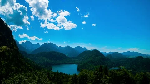 Timelapse: Two mountain lakes in the Alps Stock Footage 77653724