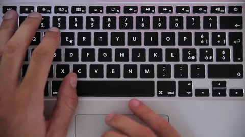 Timelapse - typing with a keyboard Stock Footage 75061012