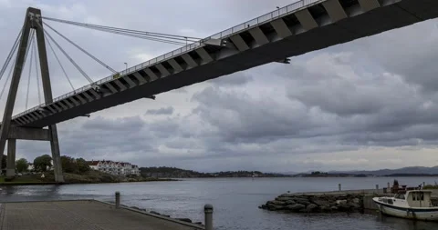 Timelapse under the city bridge in stavanger Stock Footage 162686201