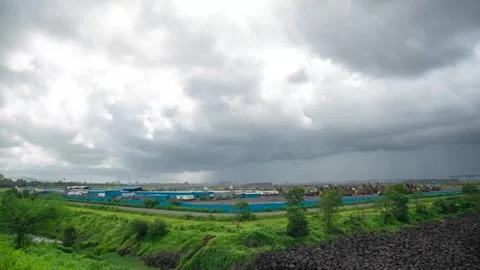 Timelapse of Under construction stage Navi Mumbai Airport site Stock Footage 249377649