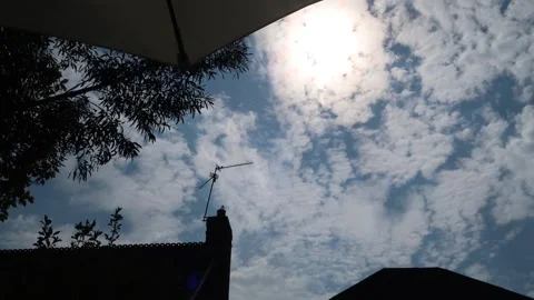 Timelapse Under Parasol - Cloudy Day Stock Footage 143109279
