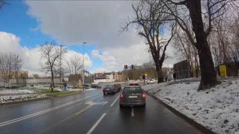 Timelapse of unexpected winter in Krakow Stock Footage 232811433