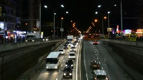 Timelapse Urban Night Stock Footage 83656047