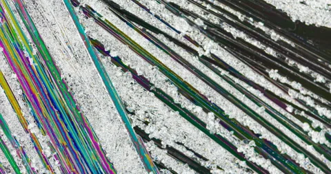 Timelapse of urea crystallization under polarized light Stock Footage 116477103