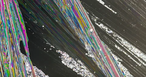 Timelapse of urea crystallization under polarized light Stock Footage 116478095
