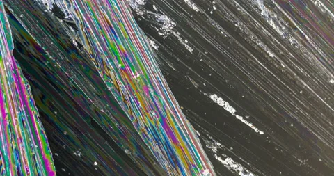 Timelapse of urea crystallization under polarized light Stock Footage 116478151