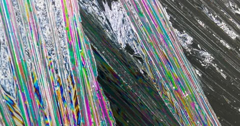 Timelapse of urea crystallization under polarized light Stock Footage 116478299