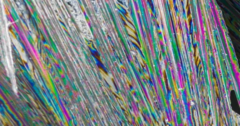 Timelapse of urea crystallization under polarized light Stock Footage 116478306